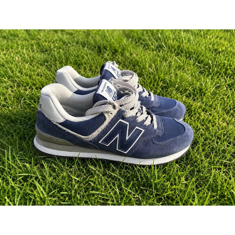 New Balance 574 Classic Men's Blue Suede Mesh Athletic Sneakers Lace-Up US 9.5